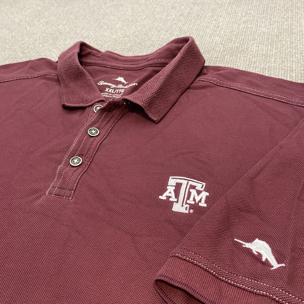 Texas A&M Aggies Shirt Mens 2XL Red NCAA Basketball Tommy Bahama Polo Supima